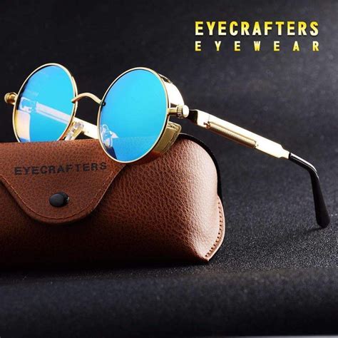 steampunk side shield sunglasses|retro round steampunk polarized sunglasses.